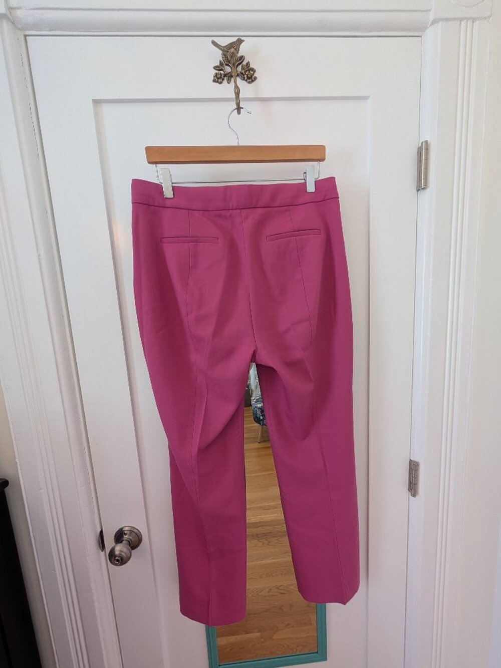 EUC J. Crew Pink Willa Full Length Wool Trousers in Size 10 - Picture 6 of 16